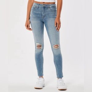 Hollister high rise super skinny ripped jeans
